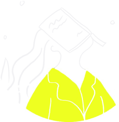 Hand-drawn illustration of Yuanyi in a yellow sweater